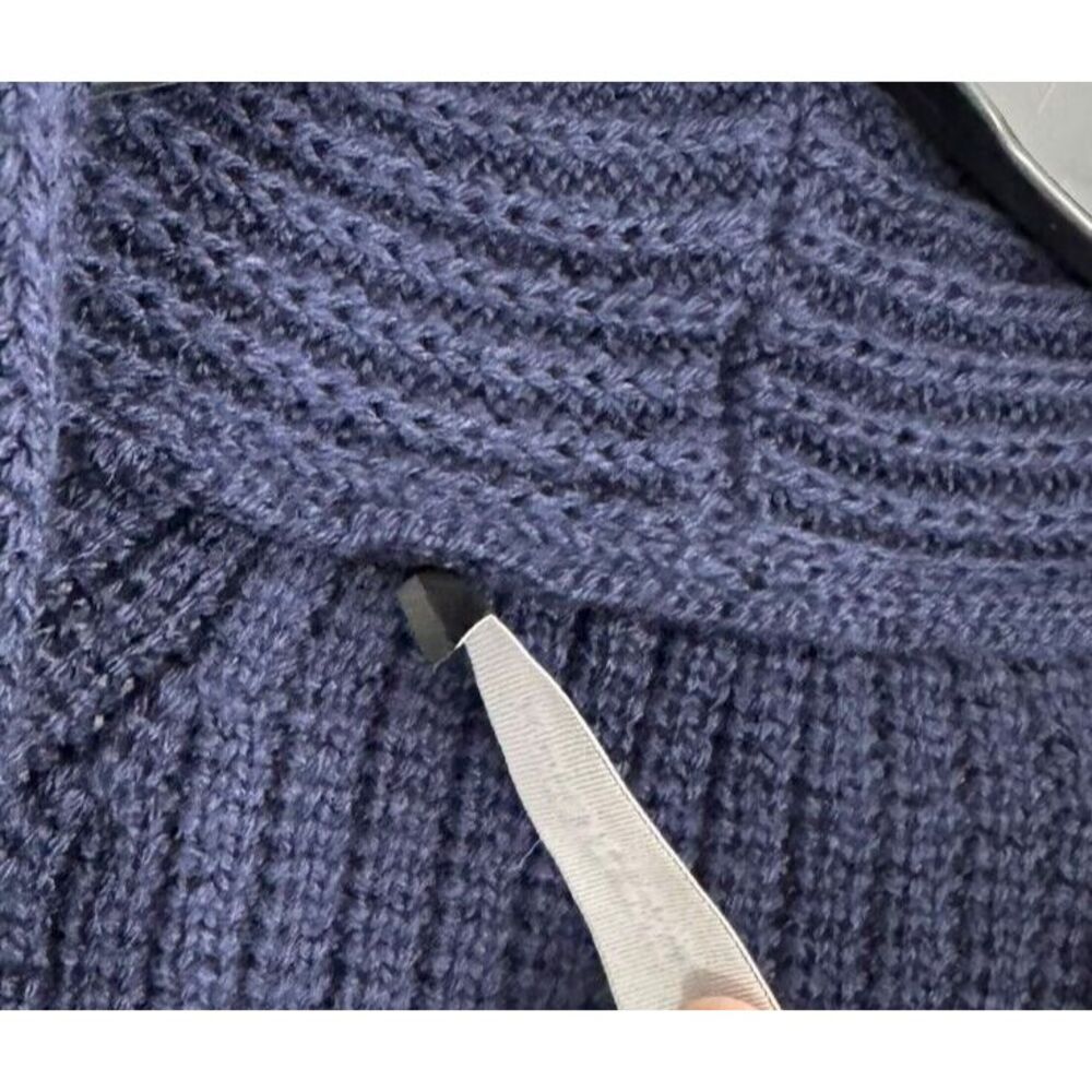 Bugatchi Men's Rib Wool Blend Cardigan Sweater Pockets Size Medium Navy Blue‎ - Picture 4 of 7